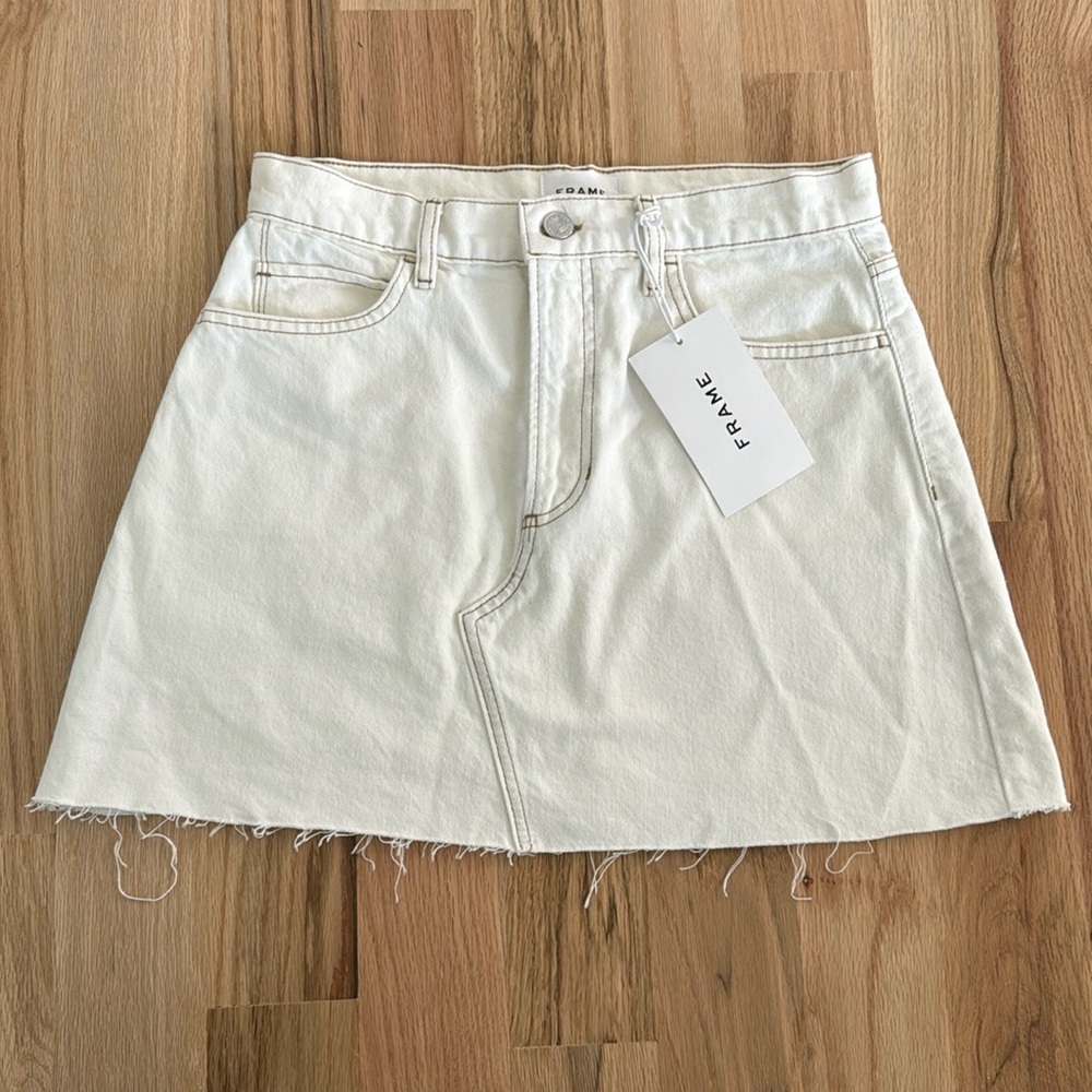 Frame le high n tight skirt- ecru